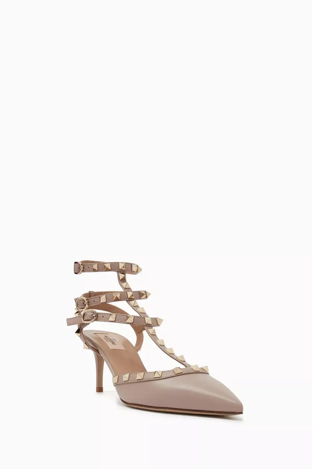 VALENTINO KITTEN HEELS 6CM ROCKSTUD nude calf