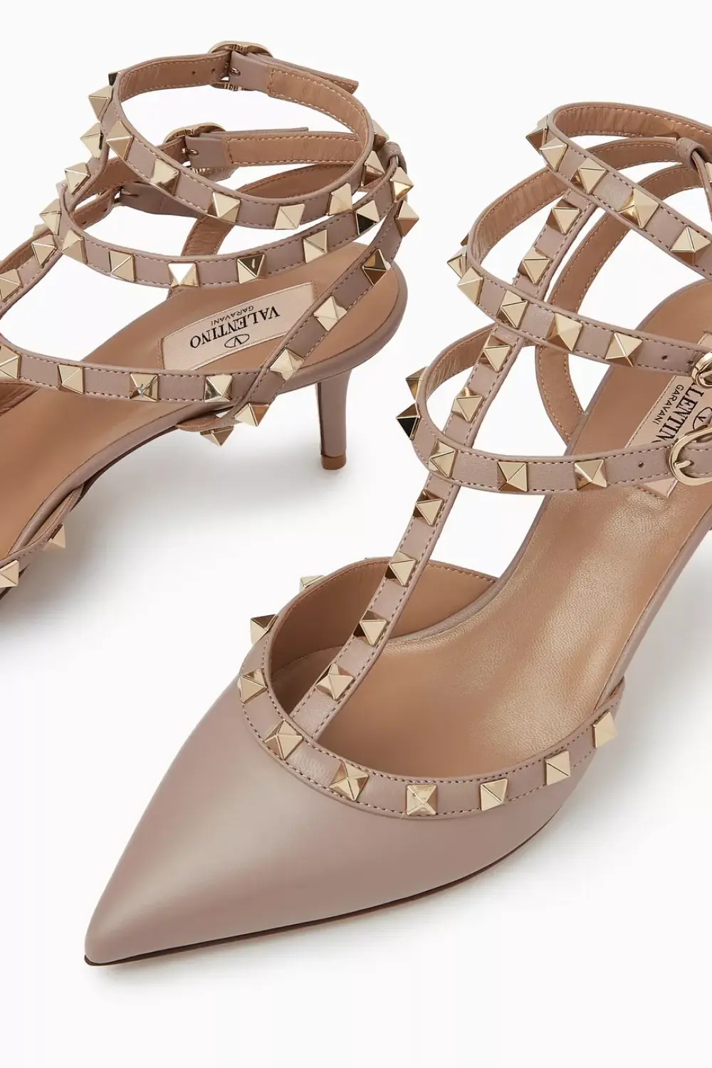 VALENTINO KITTEN HEELS 6CM ROCKSTUD nude calf
