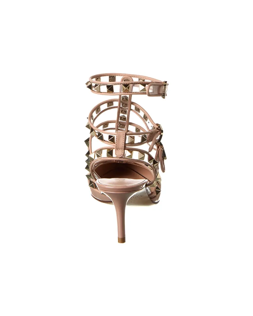 VALENTINO KITTEN HEELS 6CM ROCKSTUD TRANSPARENT pink patent