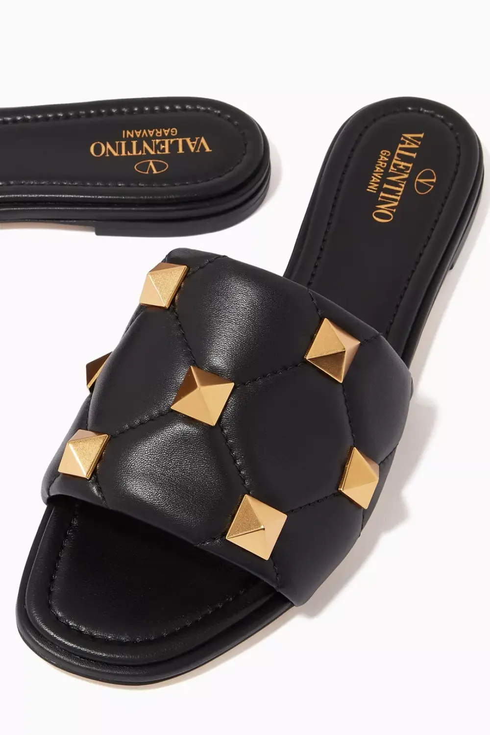 VALENTINO SLIDE ROMANSTUD black quilted