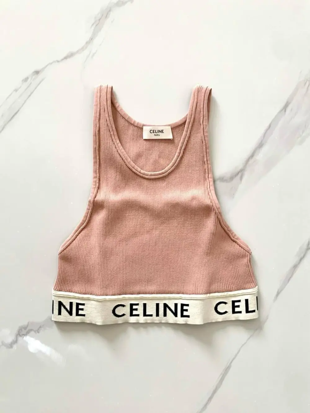 CELINE CROP TOP KNIT baby pink