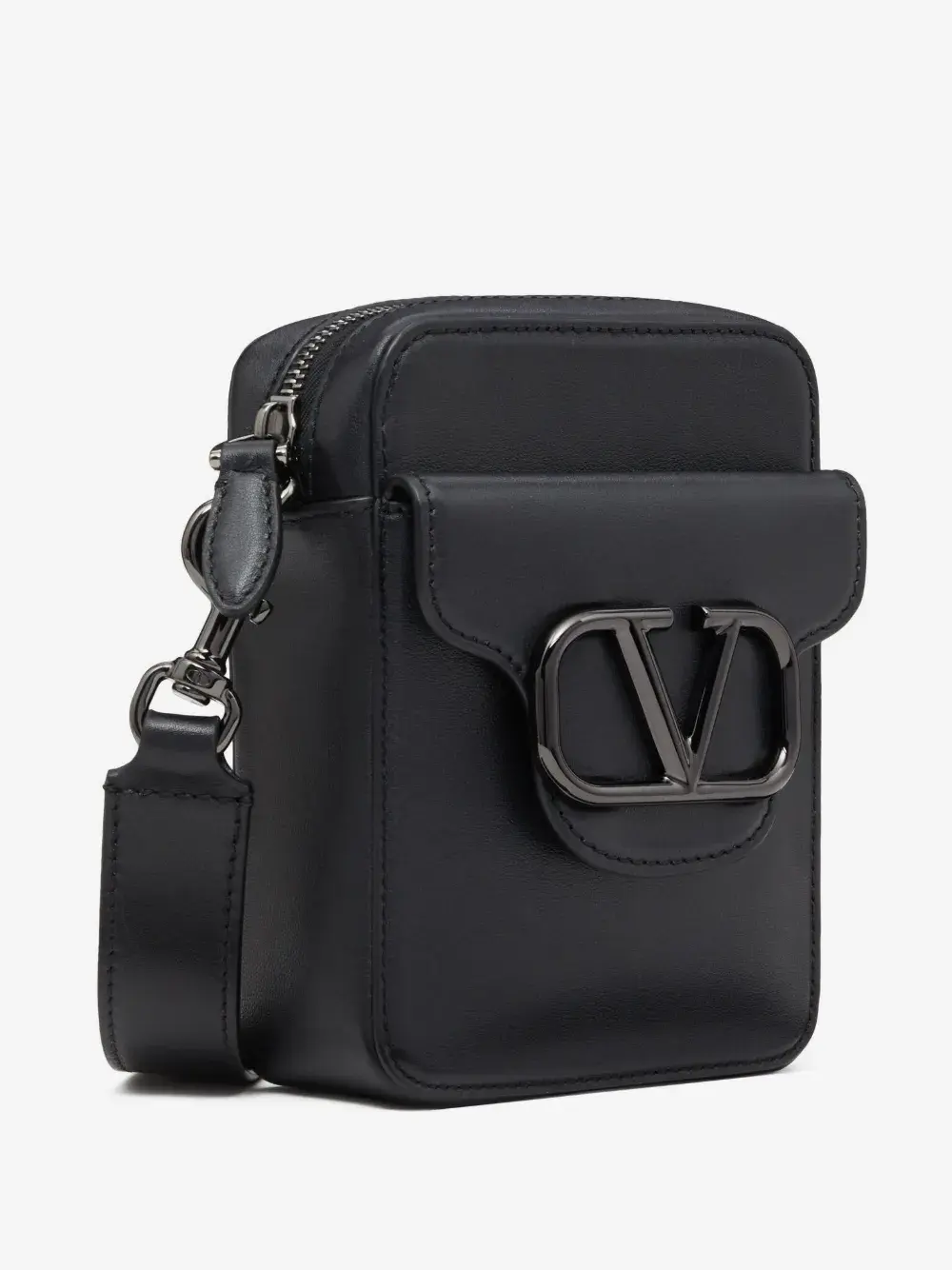 VALENTINO VLOGO CROSSBODY LOCO LEATHER BAG all black