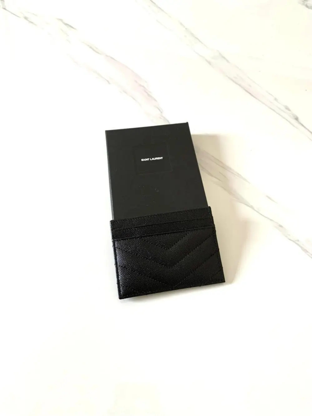 YSL SAINT LAURENT CARD HOLDER black ghw