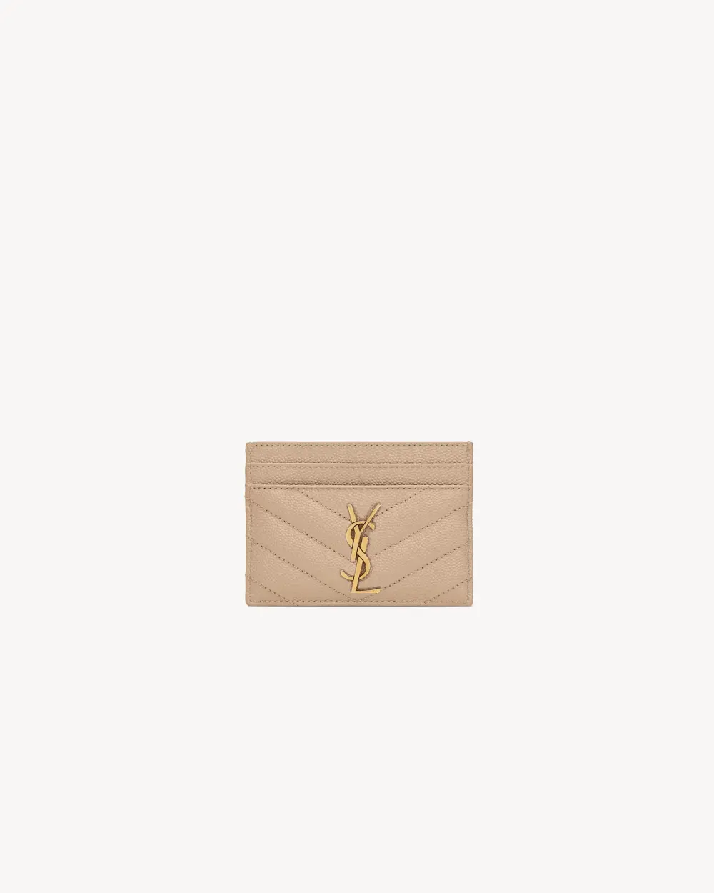 SAINT LAURENT CARD HOLDER · dark beige ghw