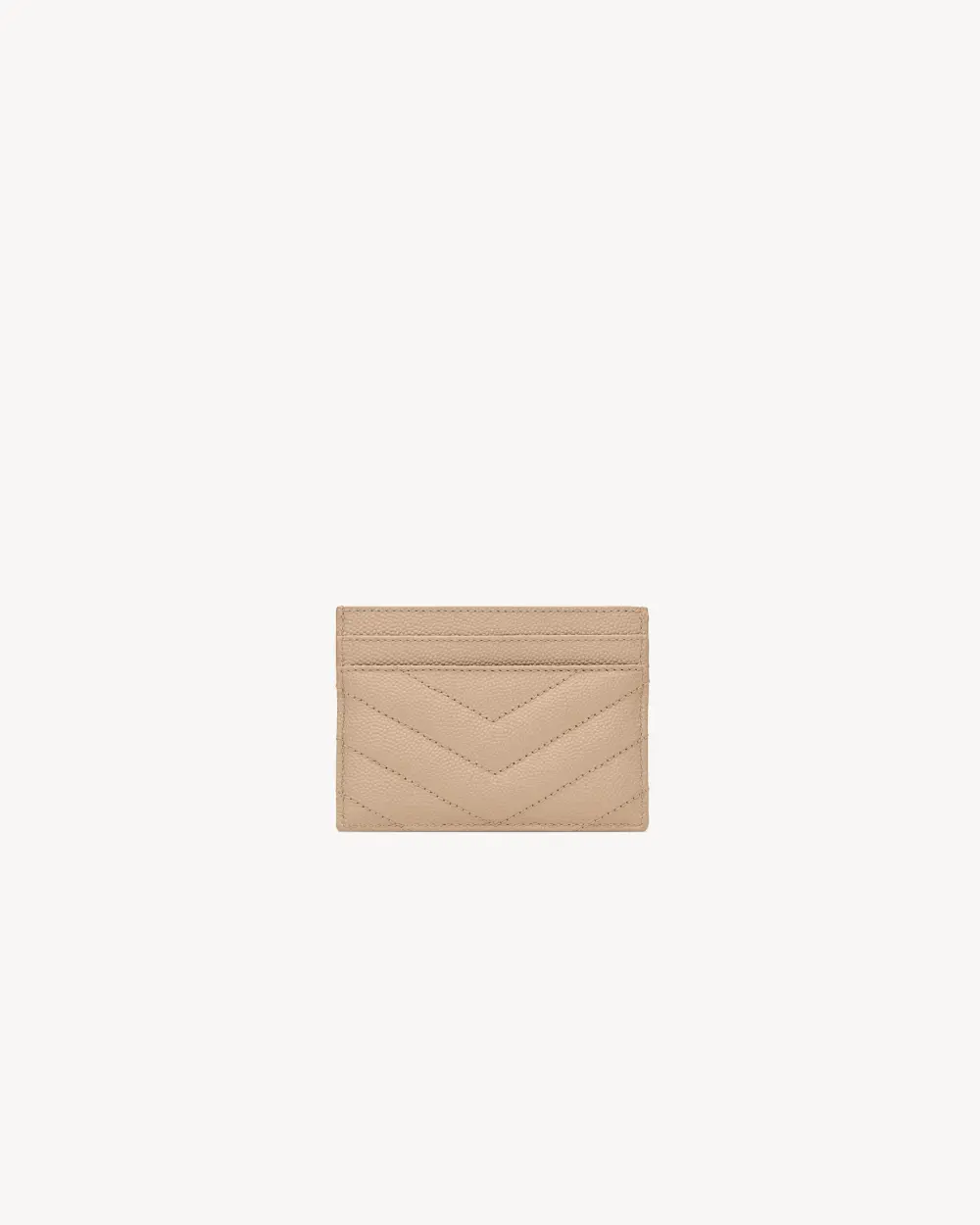 YSL SAINT LAURENT CARD HOLDER dark beige ghw