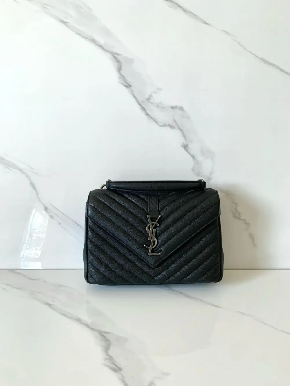 YSL SAINT LAURENT COLLAGE COLLEGE MEDIUM black rhw