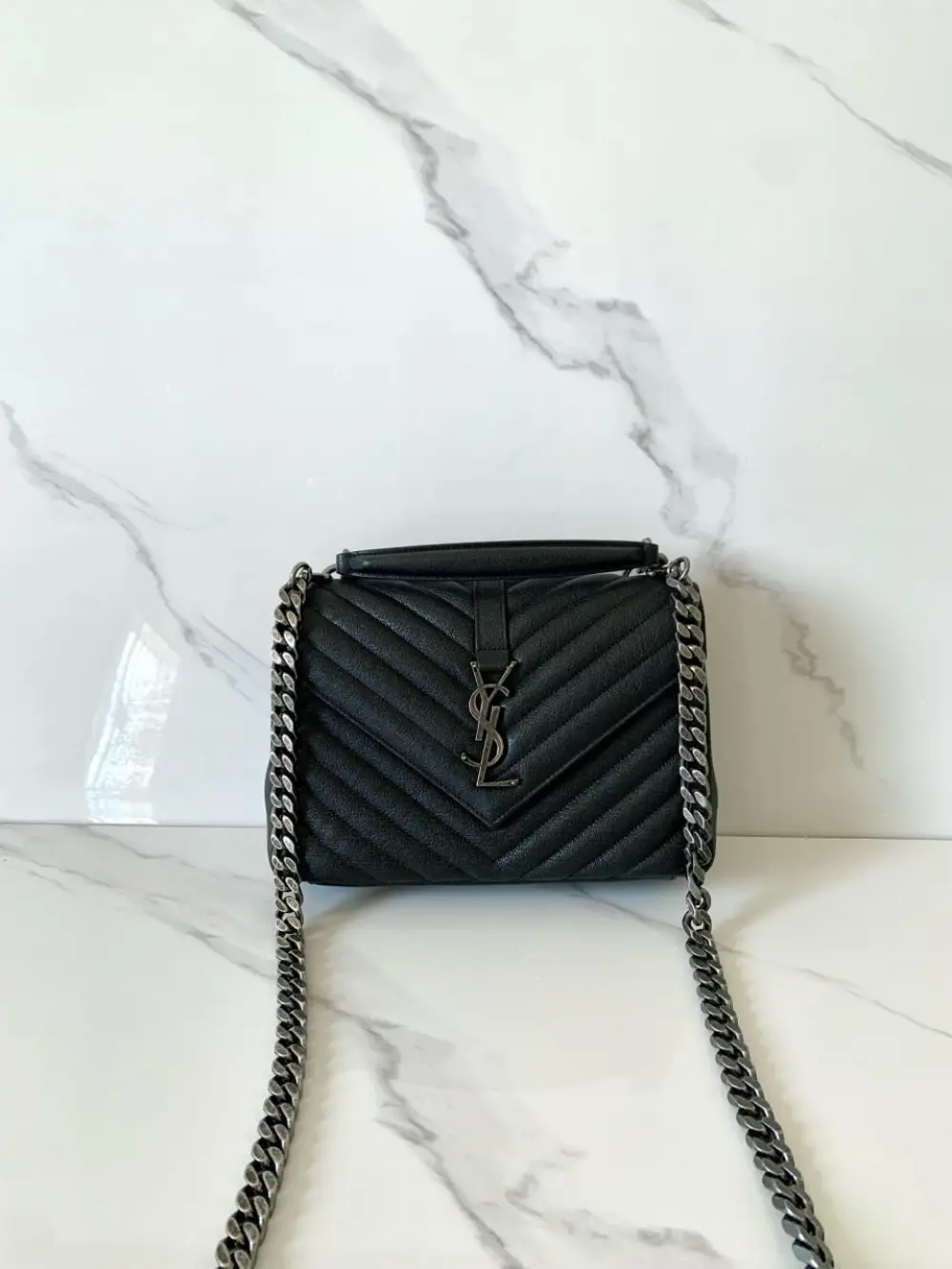 YSL SAINT LAURENT COLLAGE COLLEGE MEDIUM black rhw