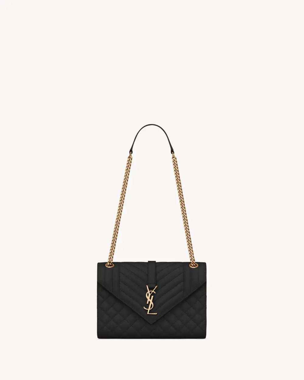 SAINT LAURENT ENVELOPE MEDIUM · black caviar ghw