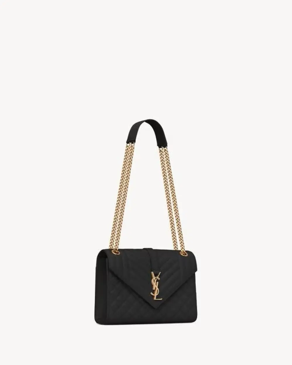 YSL SAINT LAURENT ENVELOPE MEDIUM black caviar ghw