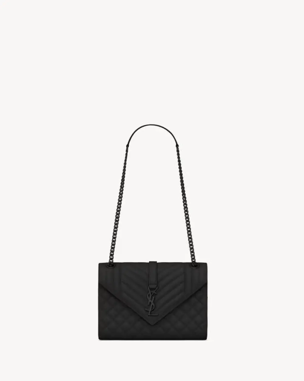 SAINT LAURENT ENVELOPE MEDIUM · all black caviar bhw