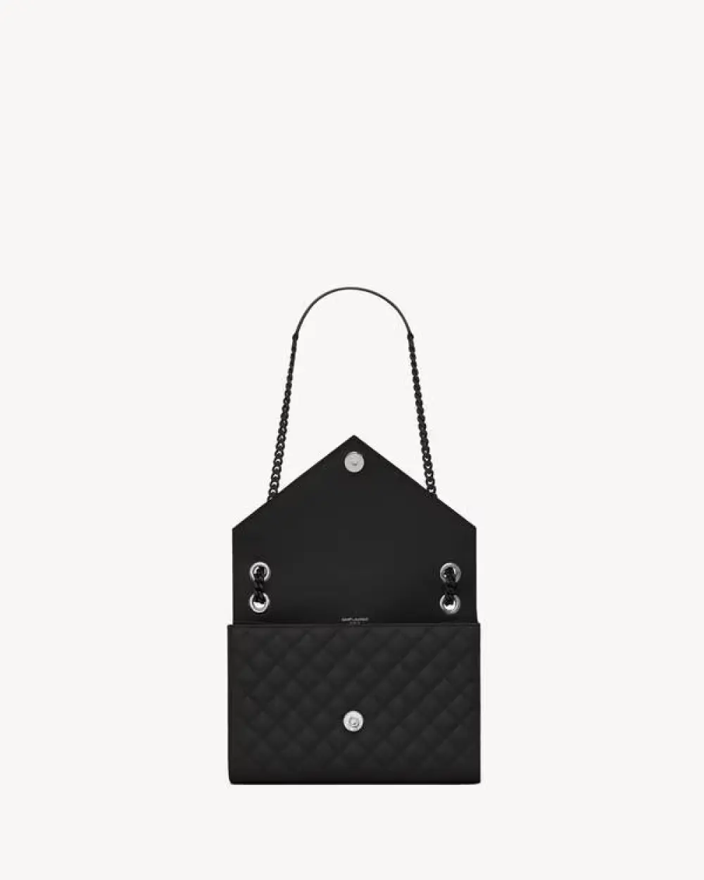 YSL SAINT LAURENT ENVELOPE MEDIUM all black caviar bhw