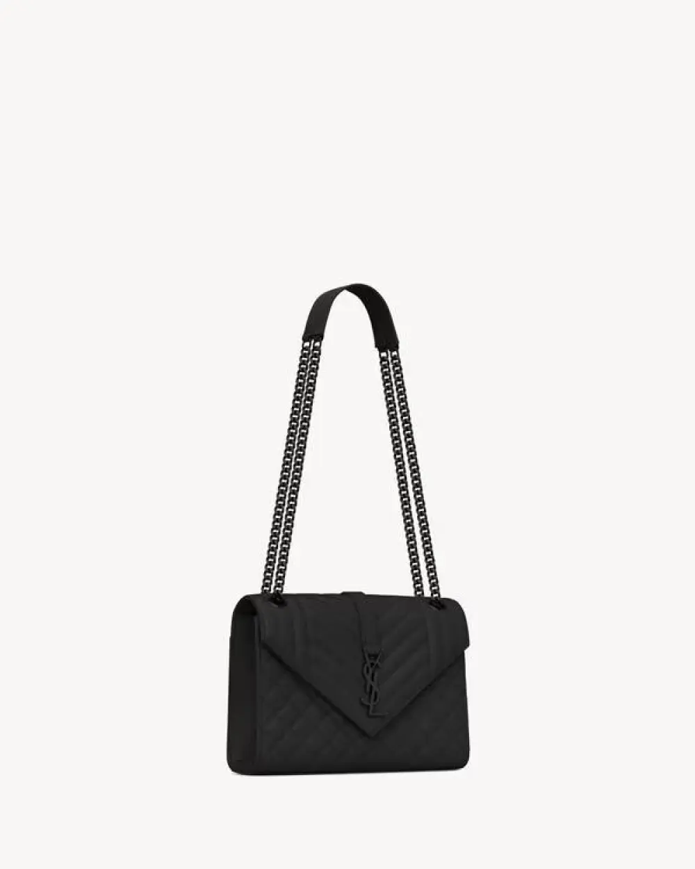 YSL SAINT LAURENT ENVELOPE MEDIUM all black caviar bhw
