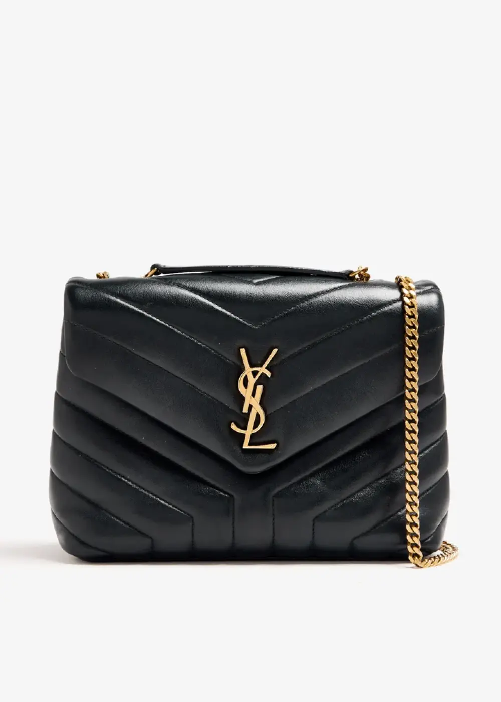 SAINT LAURENT LOU LOU SMALL BAG · black quilted leather ghw