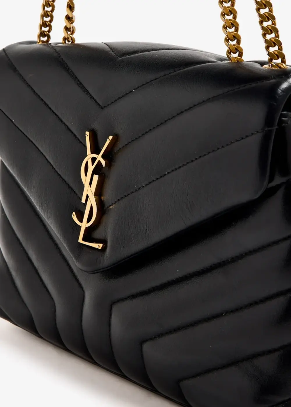 YSL SAINT LAURENT LOU LOU SMALL BAG black quilted leather ghw