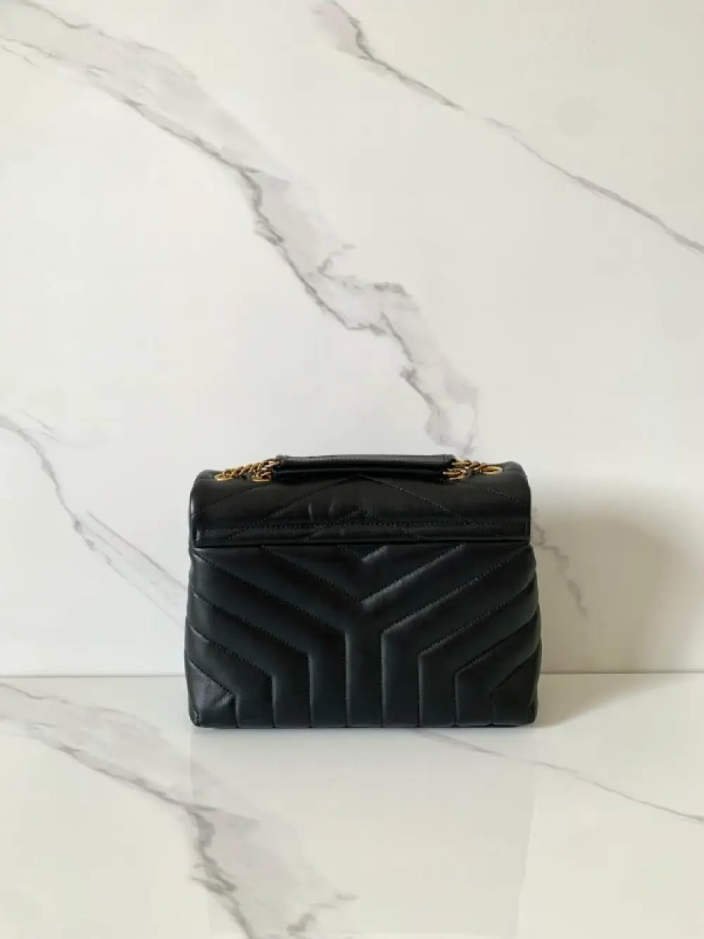 YSL SAINT LAURENT LOU LOU SMALL BAG black quilted leather ghw