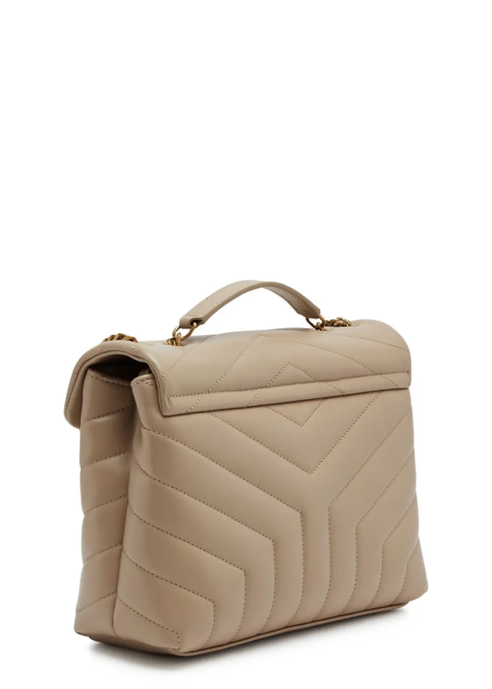 YSL SAINT LAURENT LOU LOU SMALL BAG dark beige quilted ghw