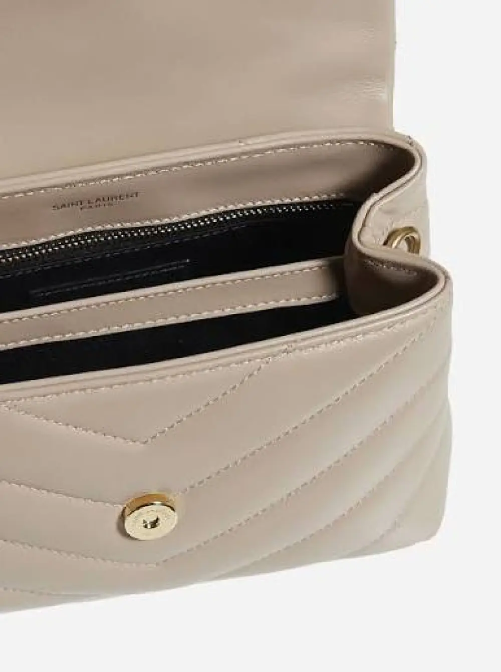 YSL SAINT LAURENT TOY LOU LOU dark beige ghw