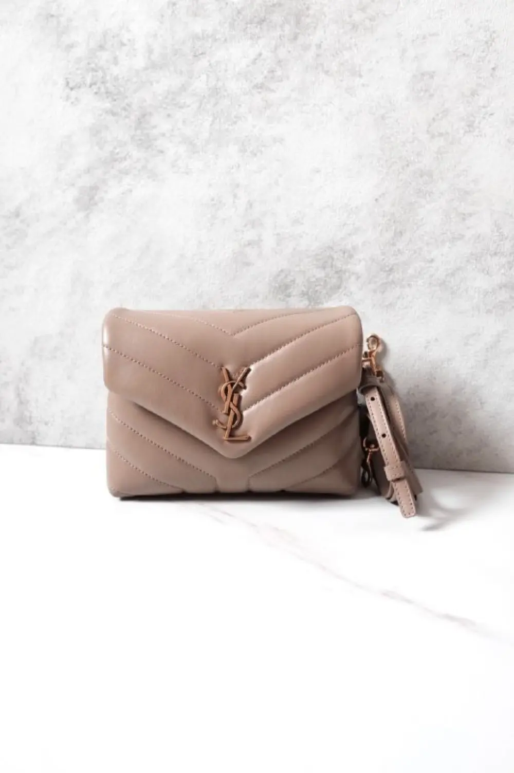 YSL SAINT LAURENT TOY LOU LOU dark beige ghw