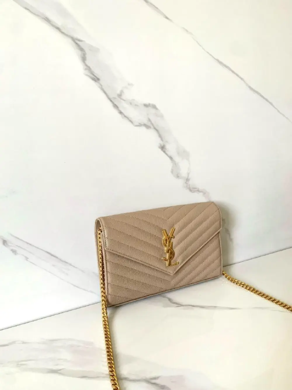 YSL SAINT LAURENT WOC 22CM dark beige ghw