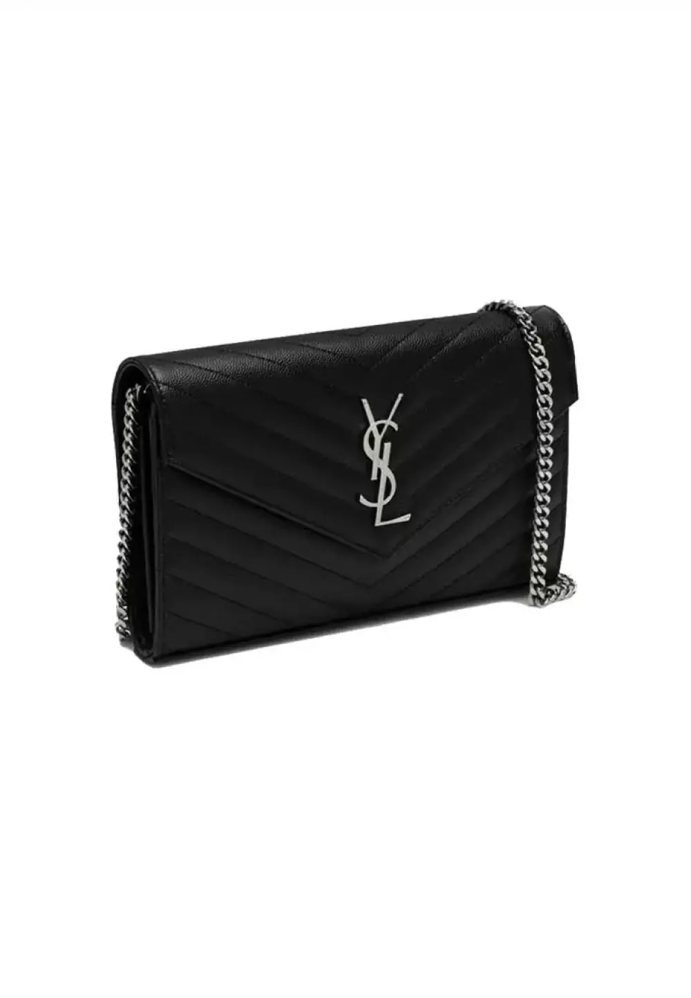 YSL SAINT LAURENT WOC 22CM black caviar shw