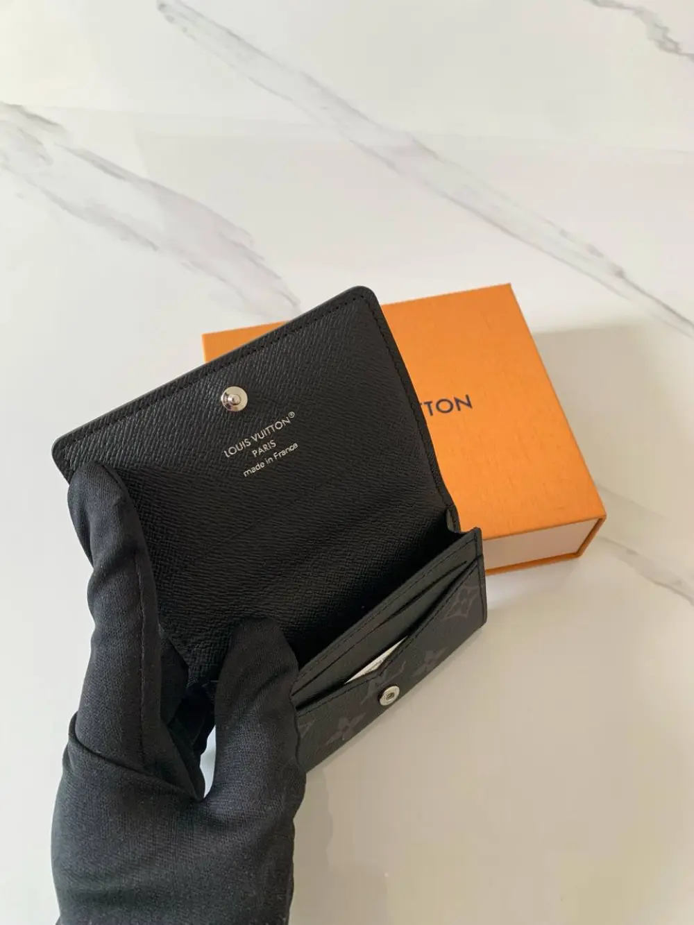 LOUIS VUITTON LV CARD VISITE ENVELOPE WALLET monogram eclipse