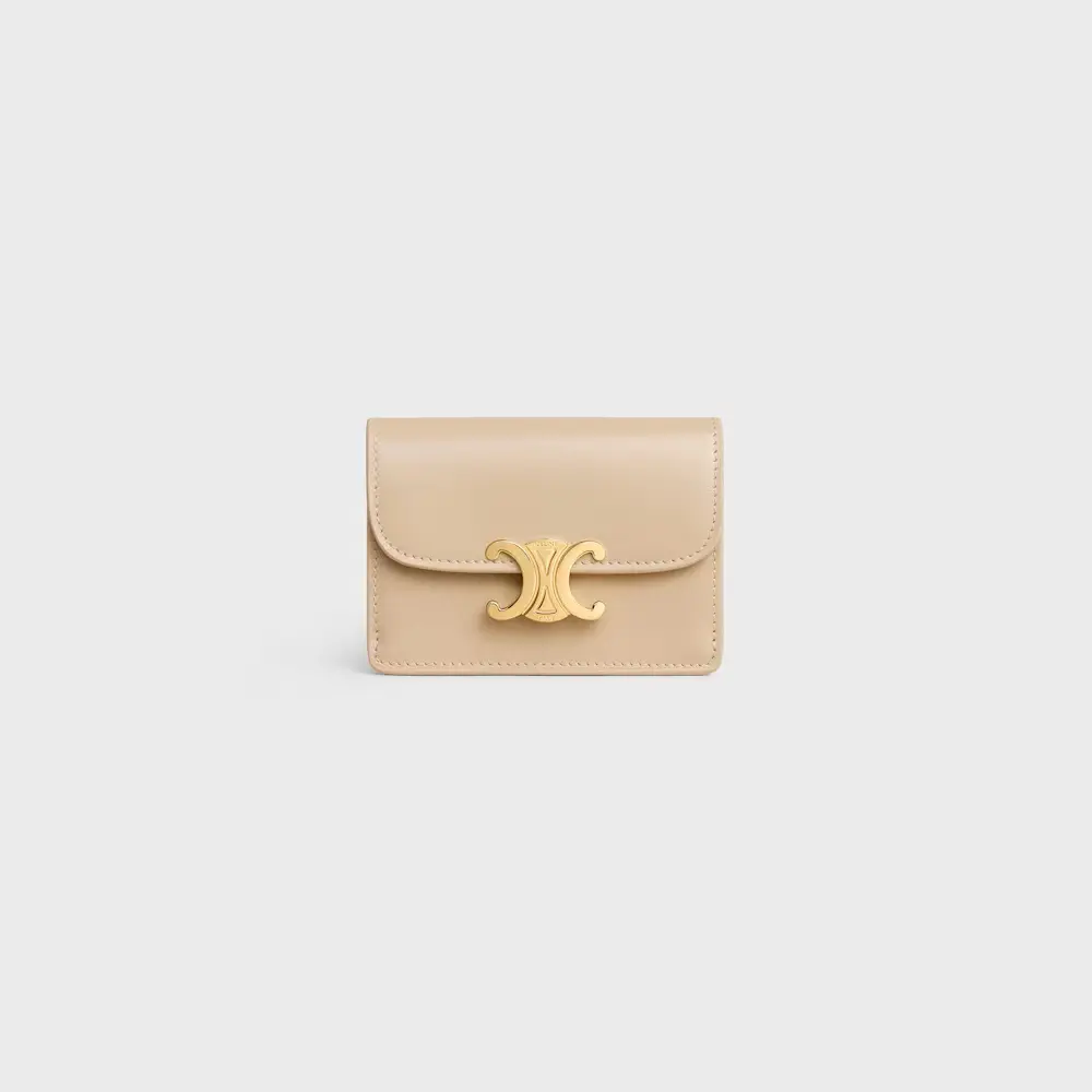 TRIOMPHE COMPACT WALLET CALFSKIN · nude