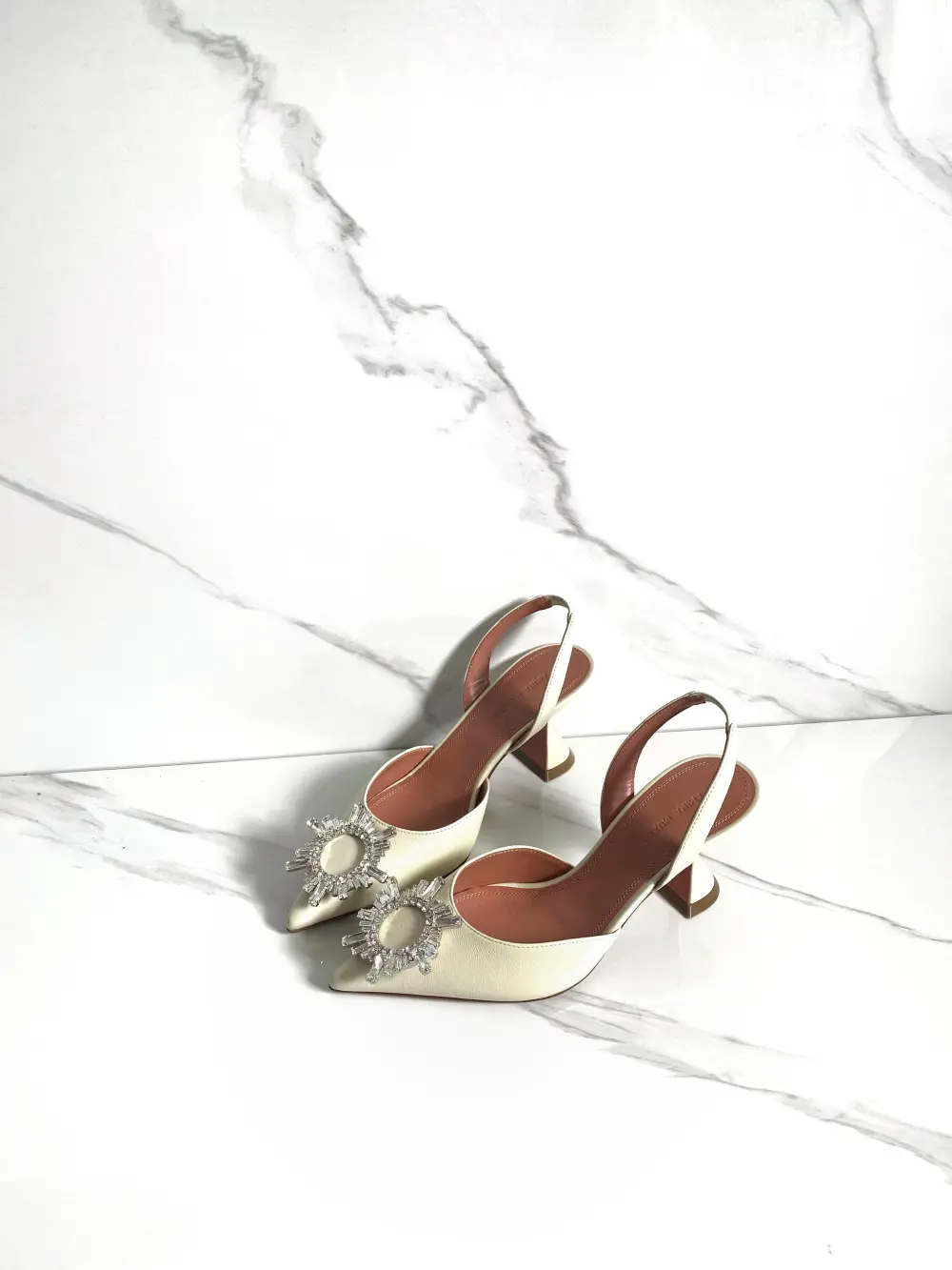AMINA MUADDI BEGUM HEELS 7CM almond nappa
