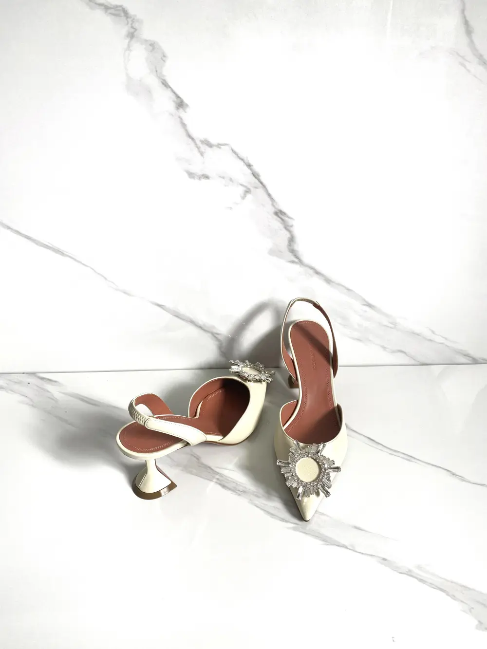 AMINA MUADDI BEGUM HEELS 7CM almond nappa