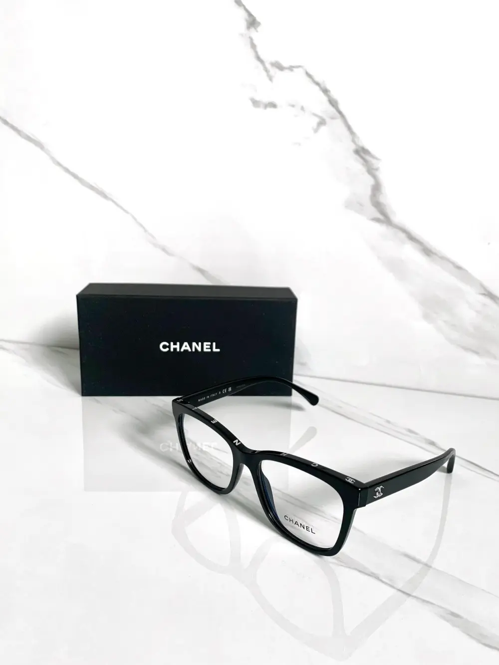 CHANEL OPTIC GLASSES TOP LOGO black