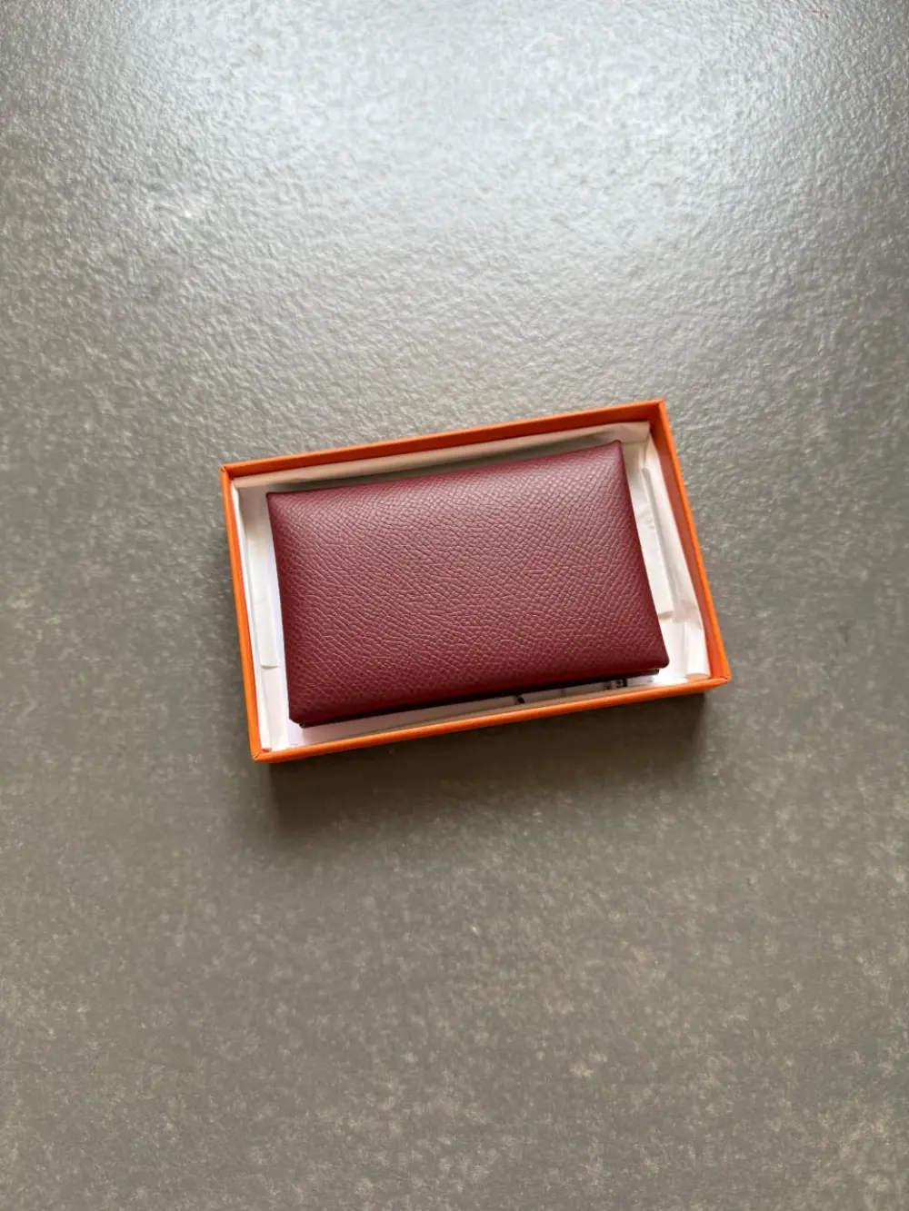 HERMES CALVI CARD HOLDER ROUGE H EPSOM