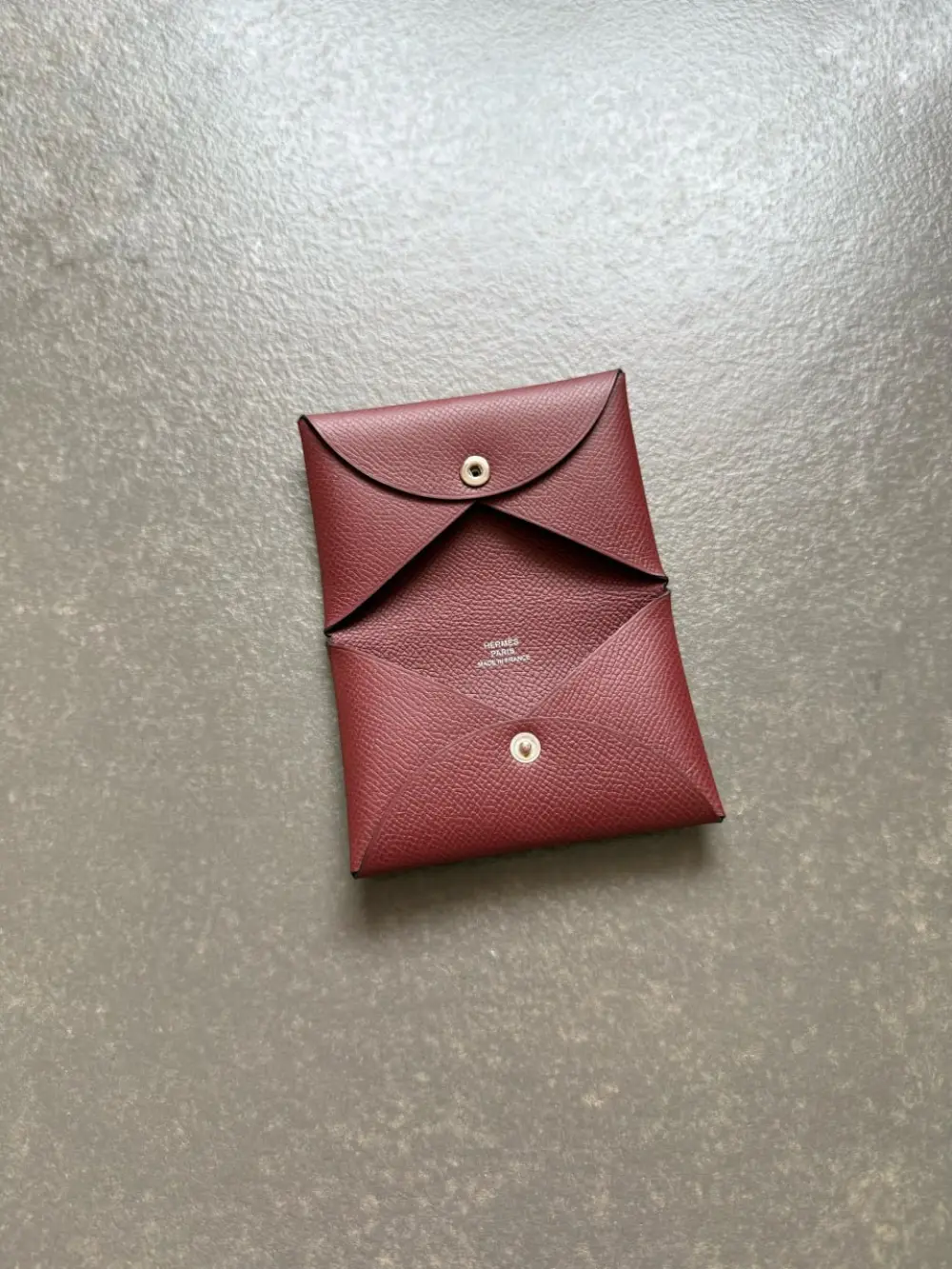 HERMES CALVI CARD HOLDER ROUGE H EPSOM