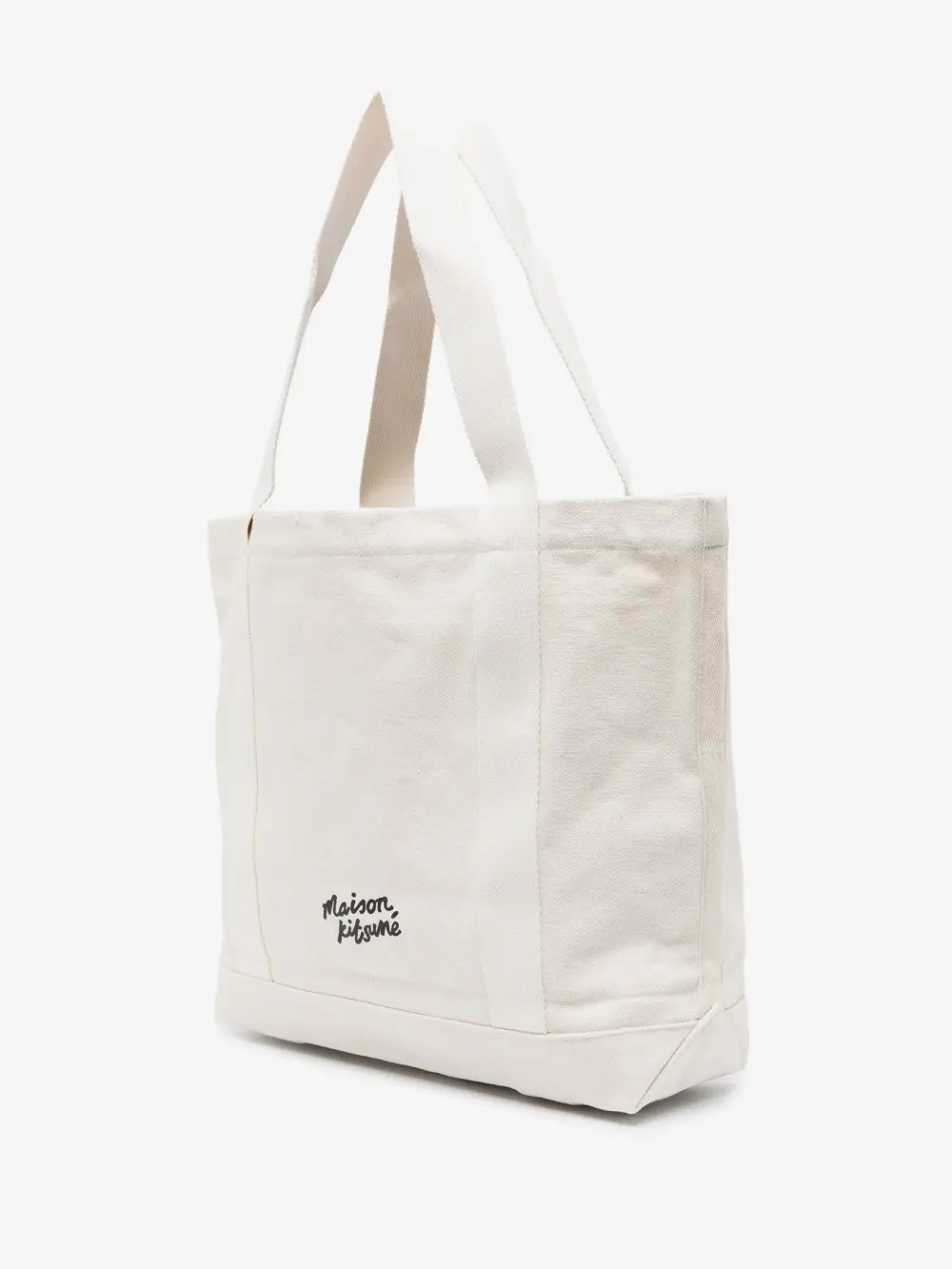MAISON KITSUNE FOX HEAD CANVAS TOTE BAG BEIGE