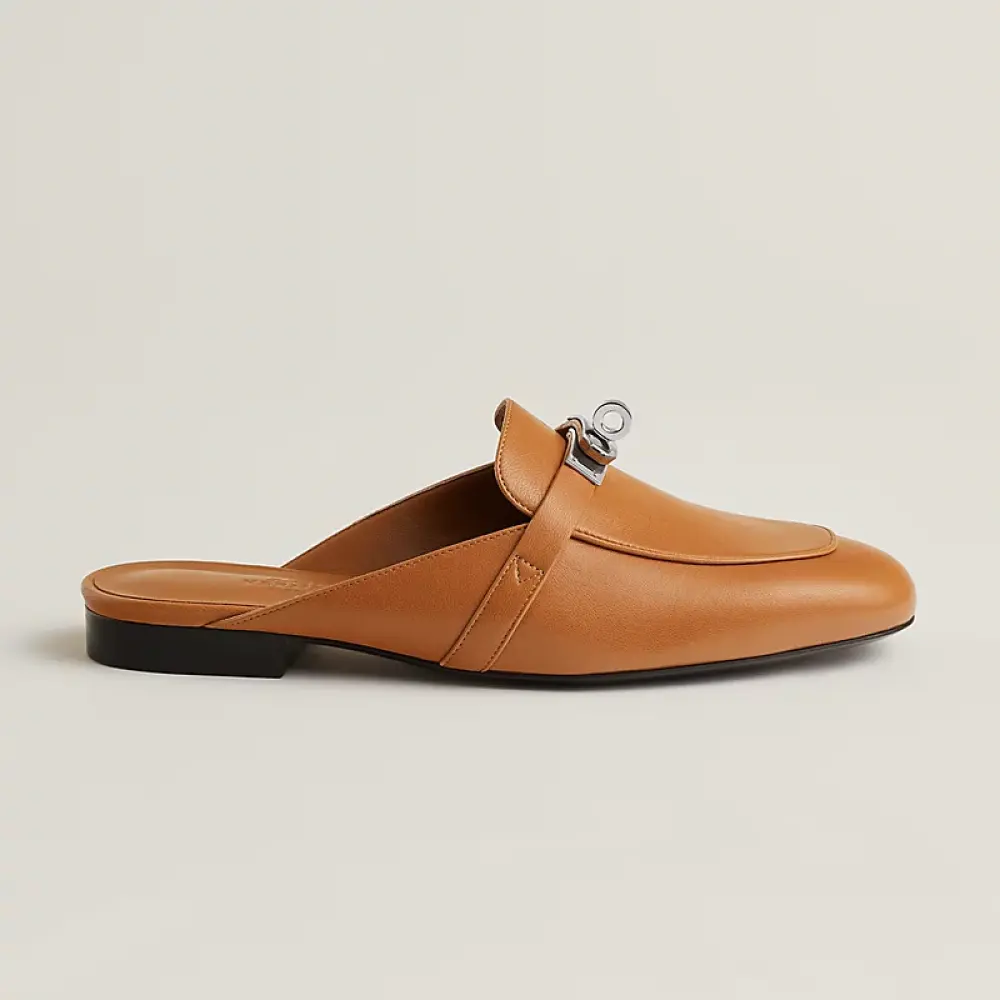 HERMES OZ MULES NATURAL TAN GOLD SHW