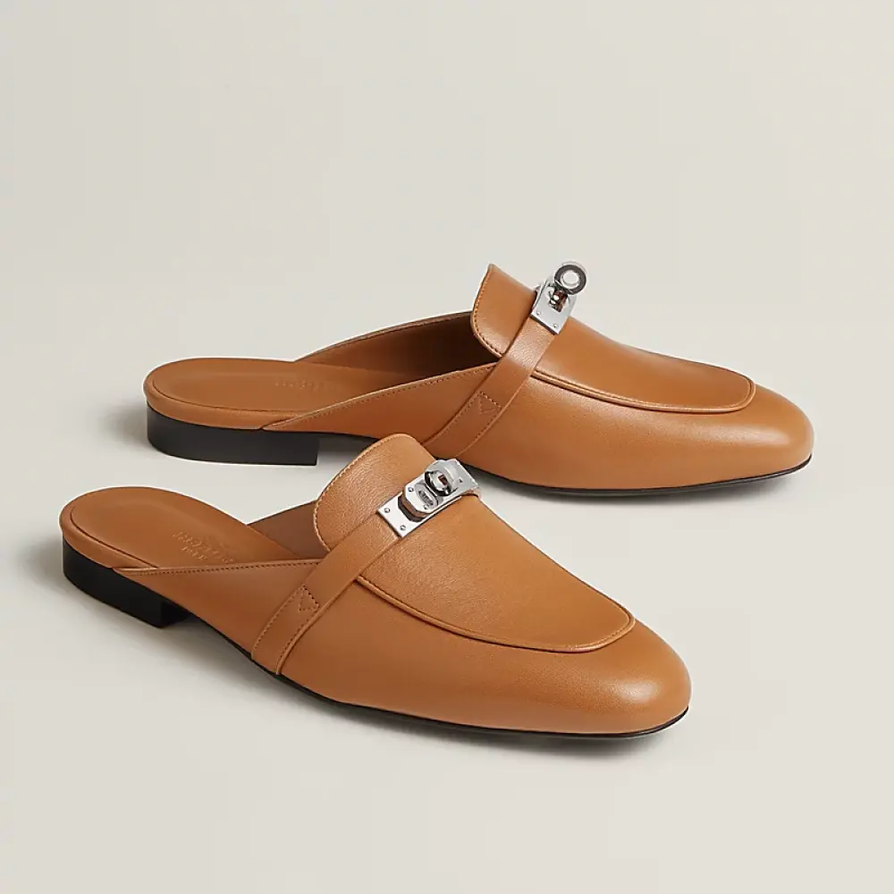 HERMES OZ MULES NATURAL TAN GOLD SHW