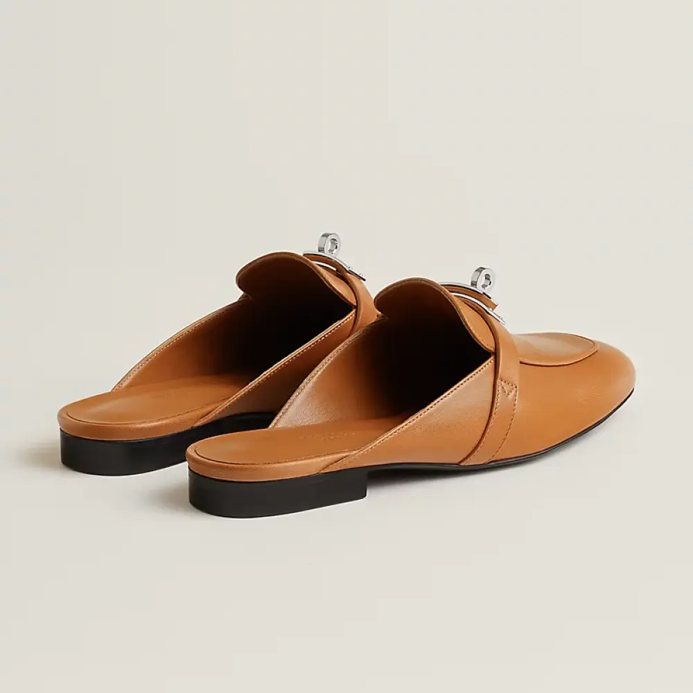 HERMES OZ MULES NATURAL TAN GOLD SHW