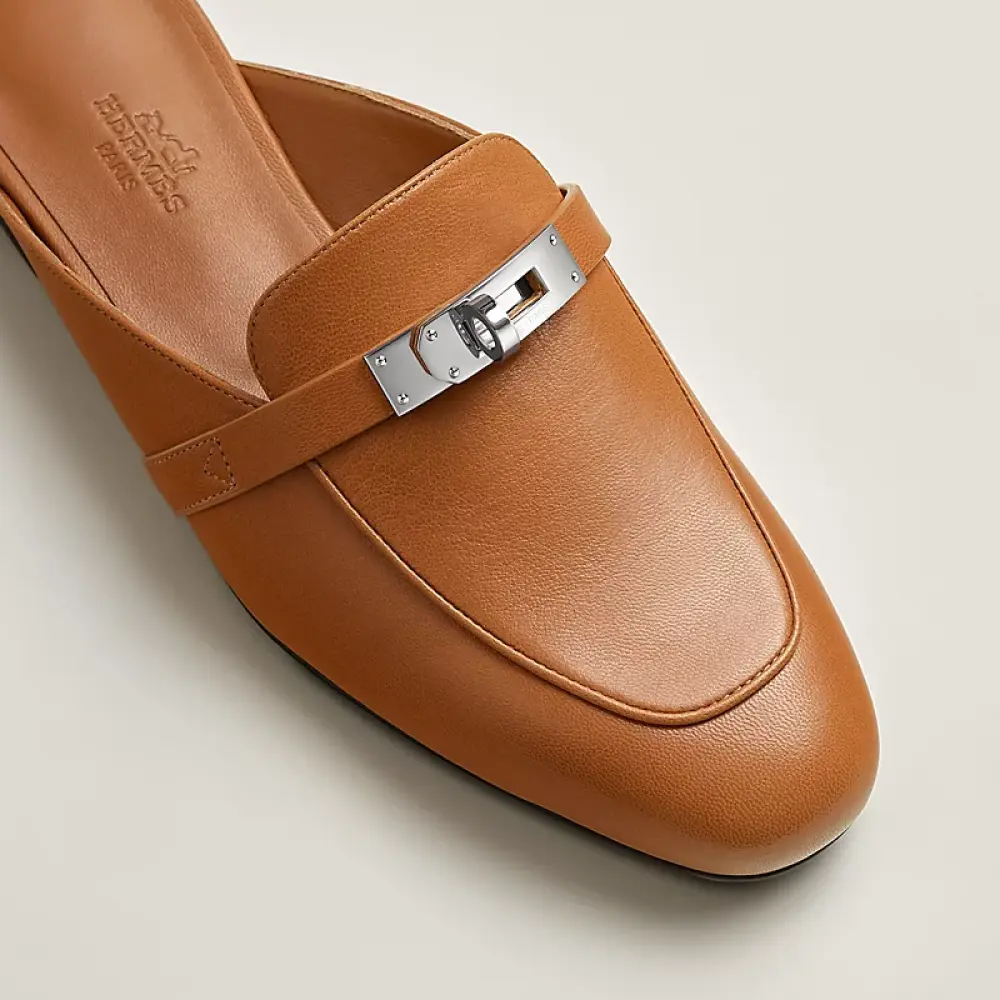 HERMES OZ MULES NATURAL TAN GOLD SHW