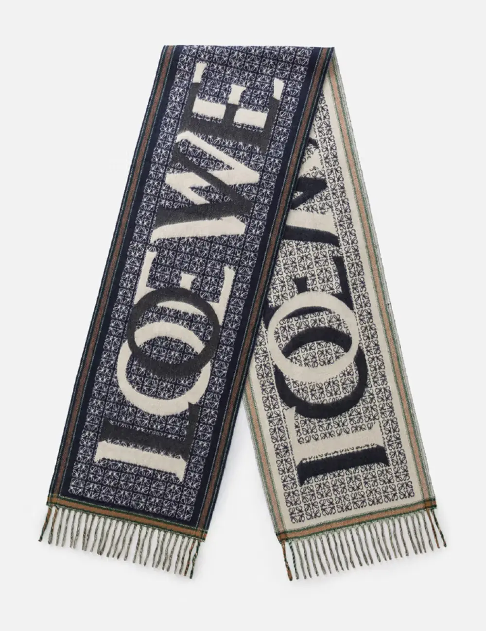 LOVE JACQUARD SCARF · NAVY BLUE