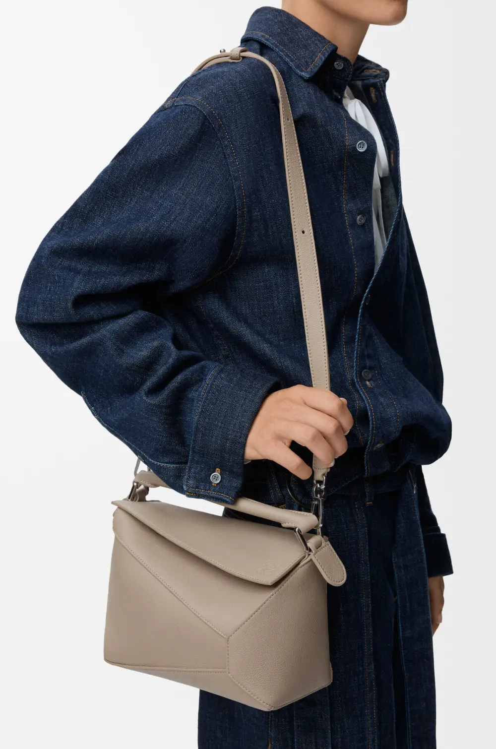 LOEWE SMALL PUZZLE BAG SOFT GRAINED CALFSKIN CLAY SHW