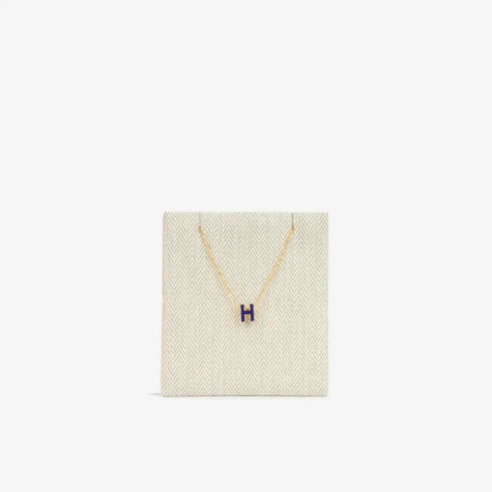 HERMES NECKLACE POP H MINI BLUE SAPHIR GHW