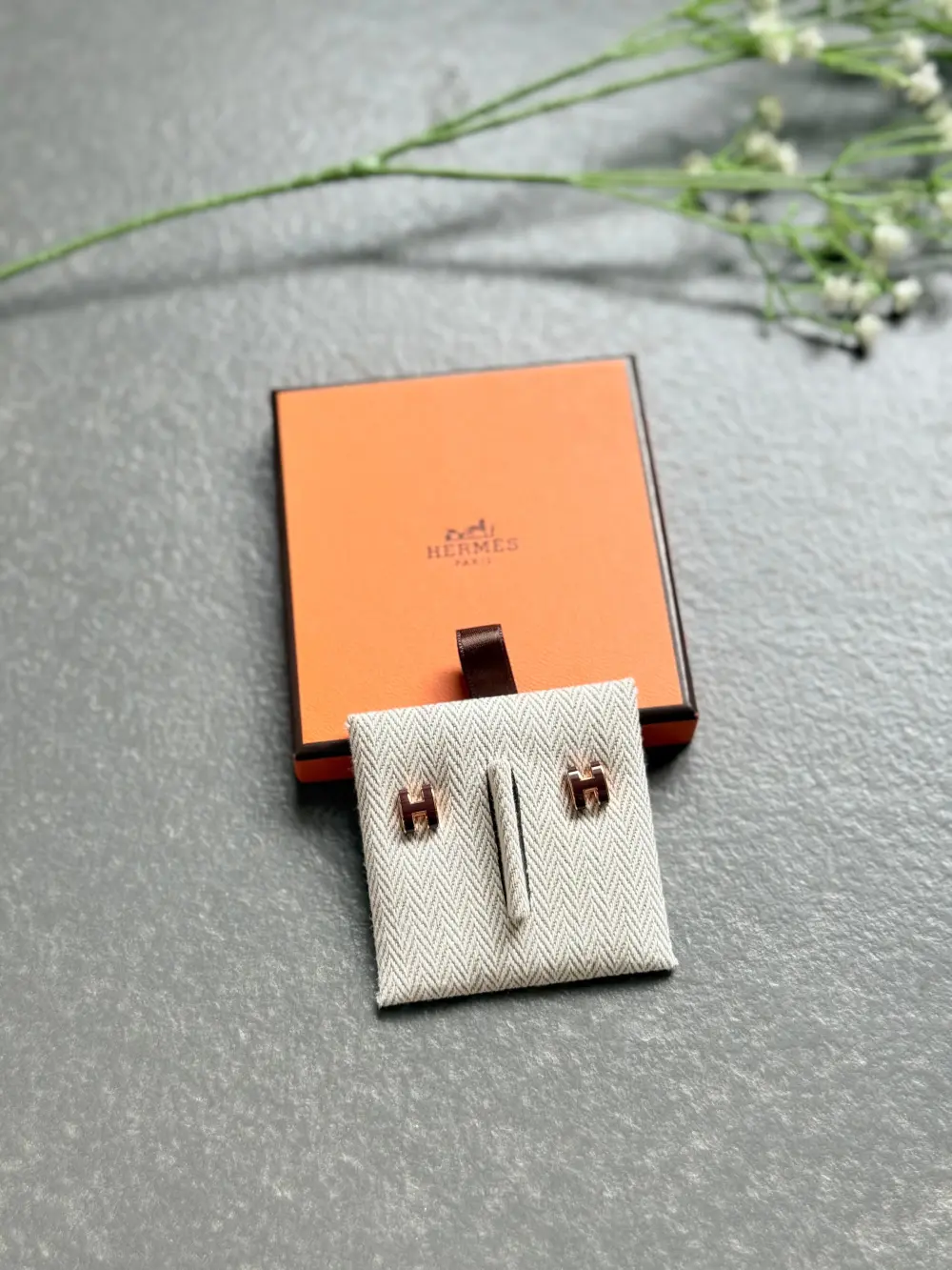 HERMES EARRING POP H NEW ROUGE H RGHW