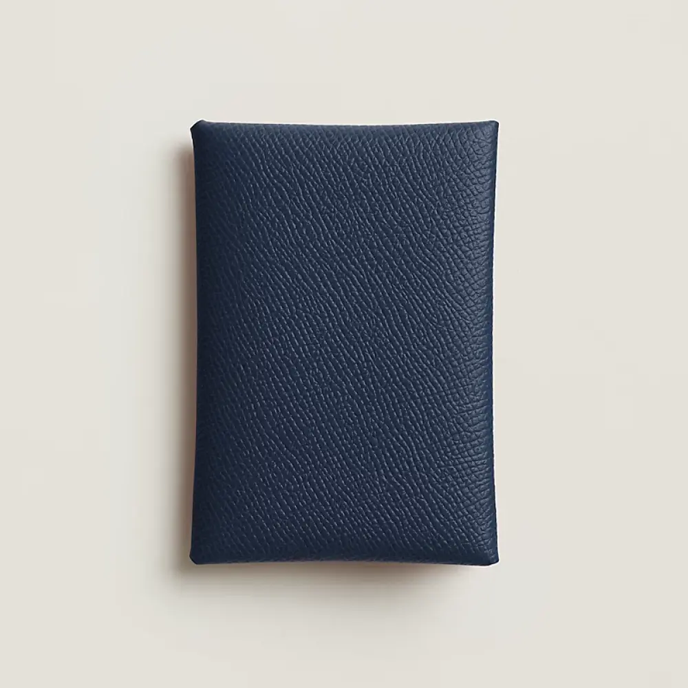 CALVI DUO CARD HOLDER · BLUE ABYSSE EPSOM