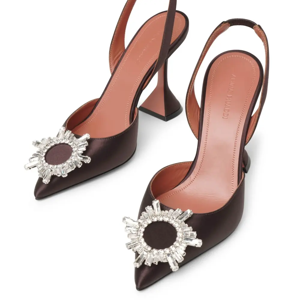MEGUM SLING 9CM · dark brown satin