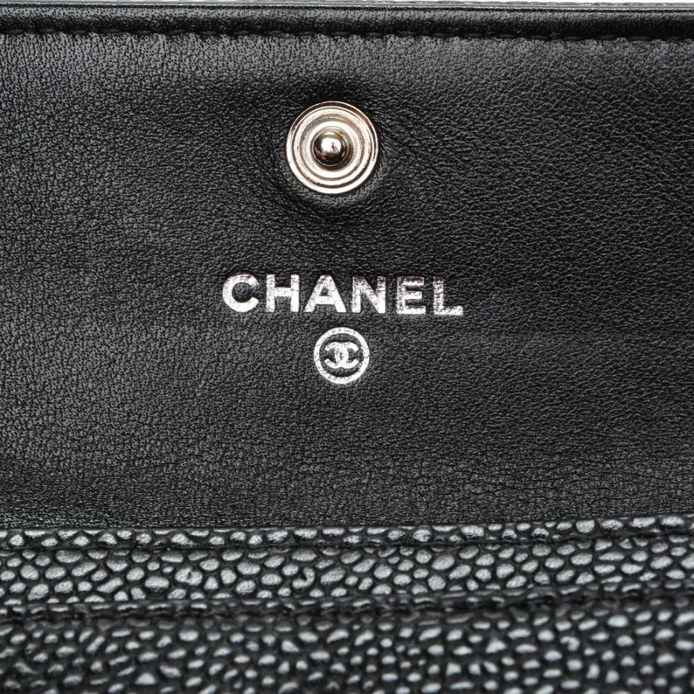 CHANEL CARD CASE FLAP (BIG LOGO) BLACK SHW