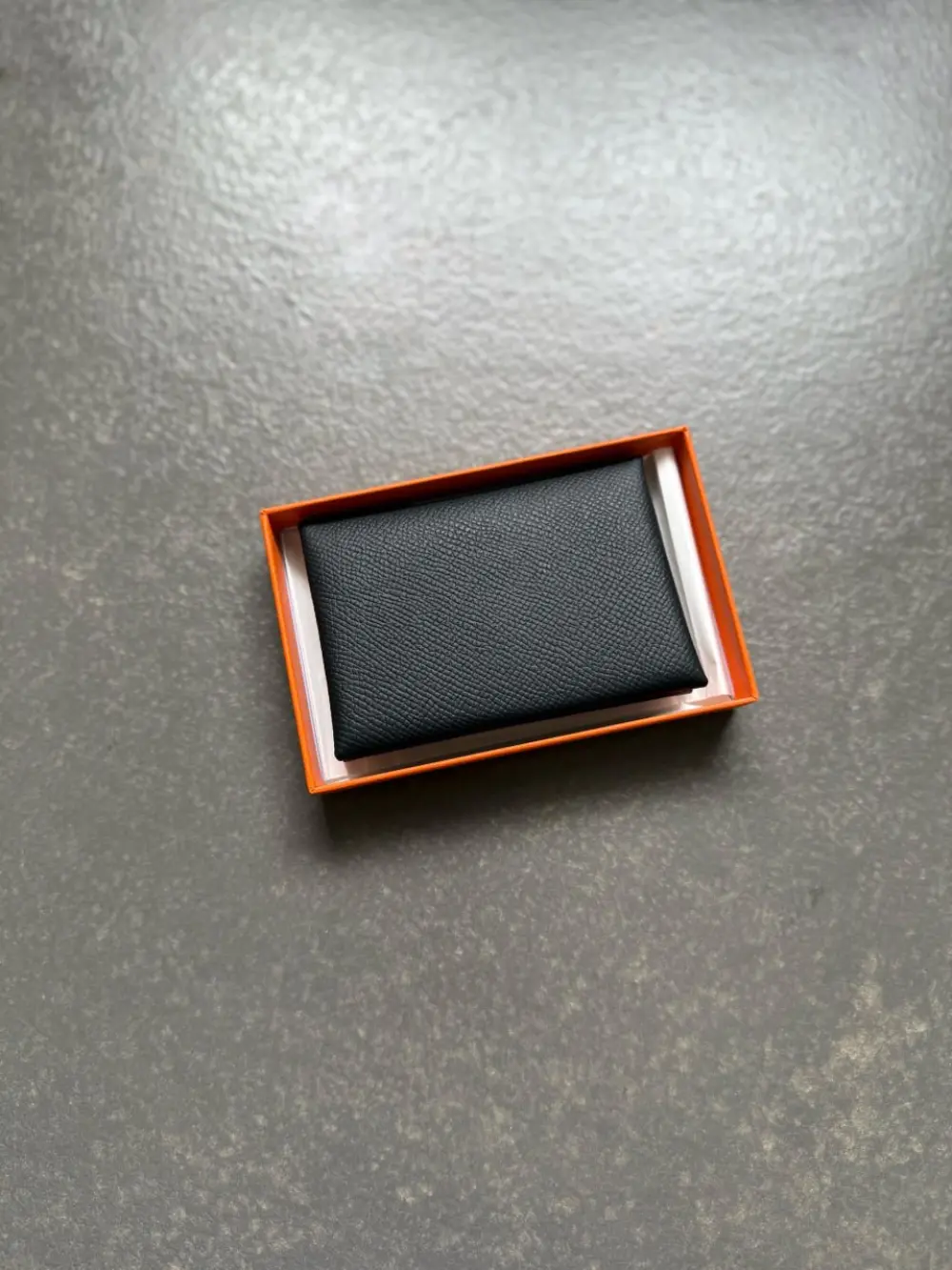 HERMES CALVI DUO CARD HOLDER BLACK EPSOM