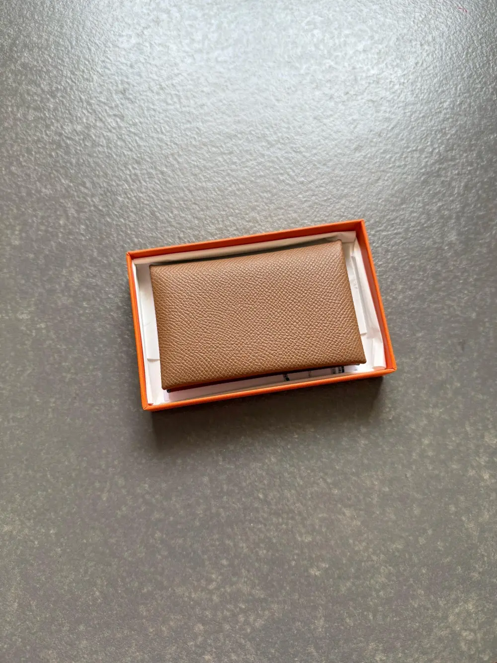 HERMES CALVI CARD HOLDER ALEZAN / VERT PEPPERMINT EPSOM
