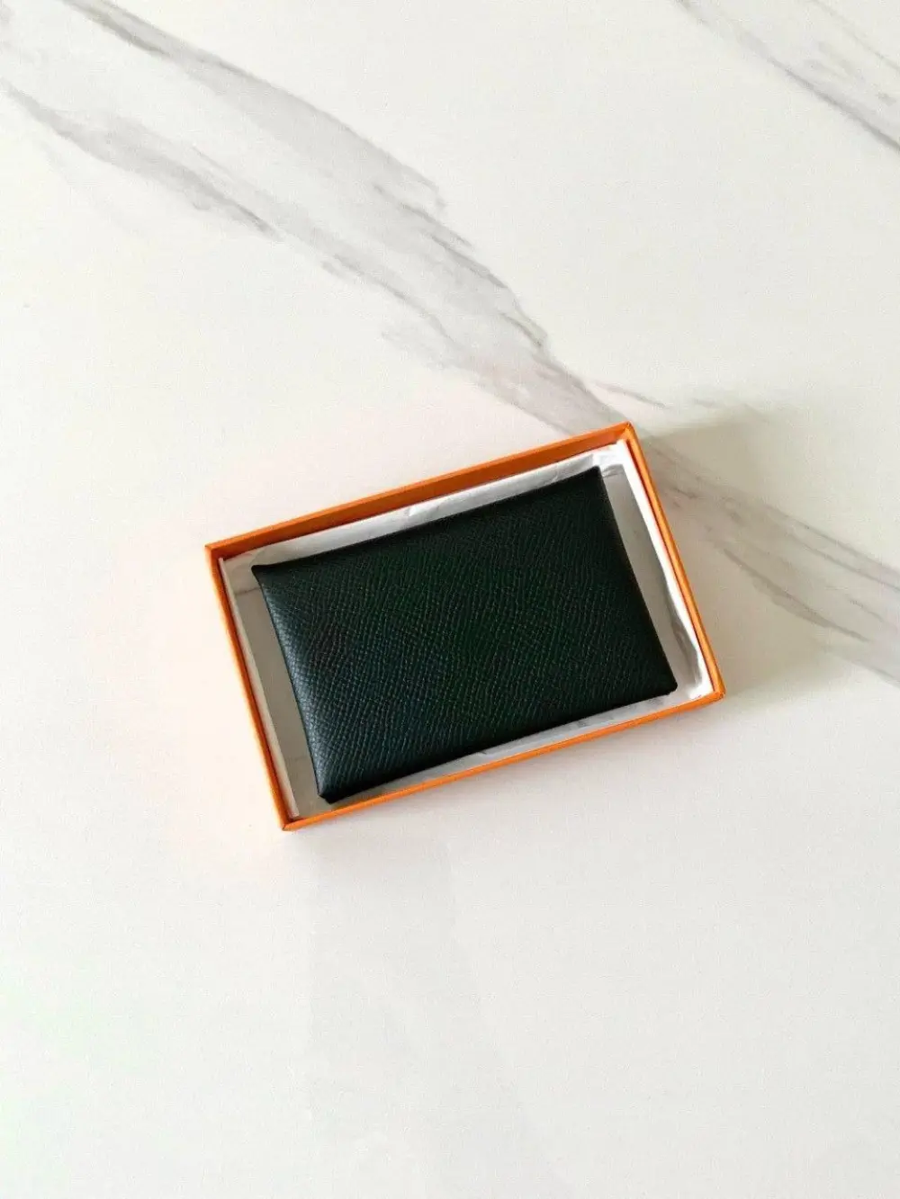 HERMES CALVI CARD HOLDER VERT FONCE EPSOM
