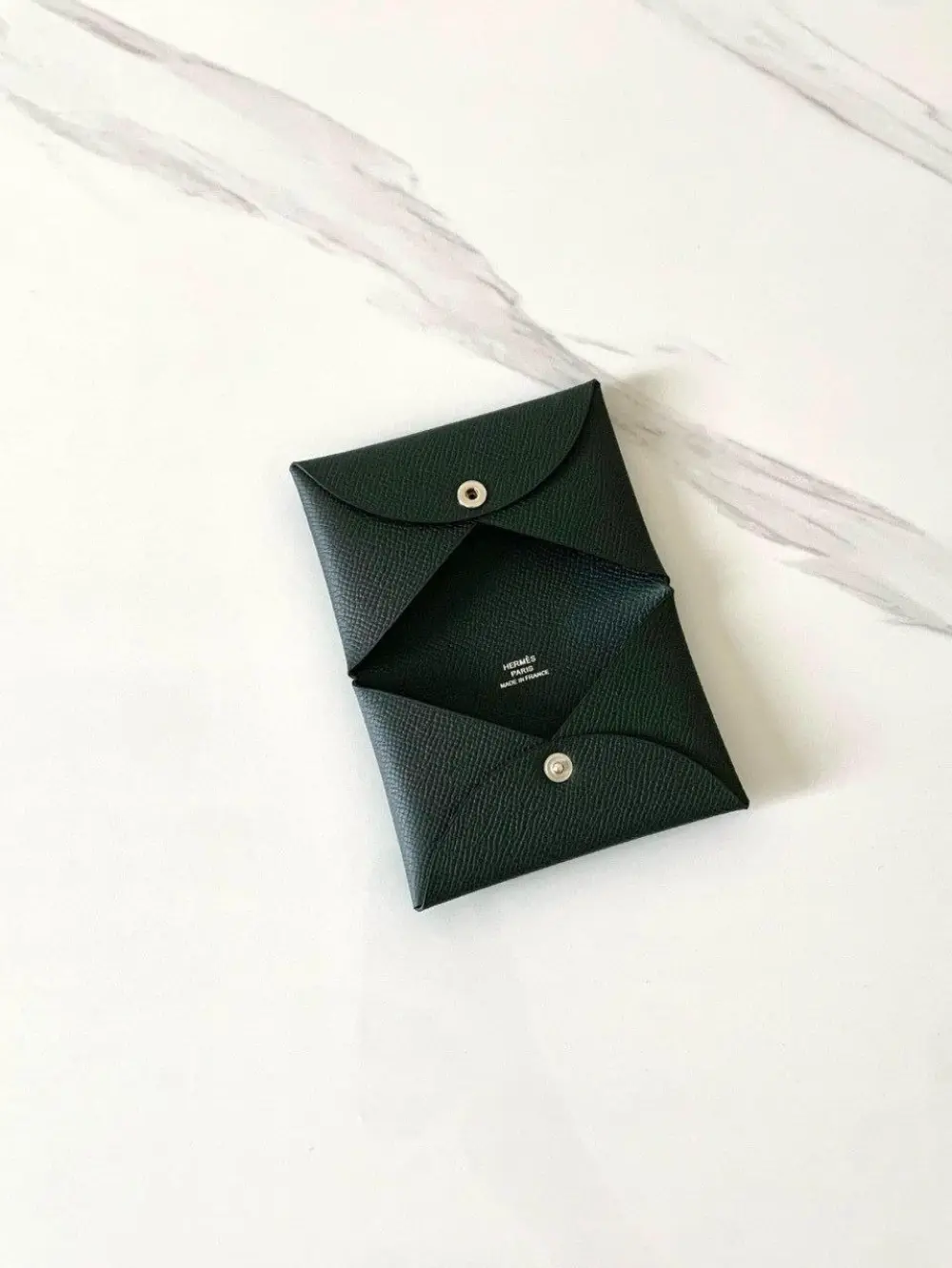 HERMES CALVI CARD HOLDER VERT FONCE EPSOM