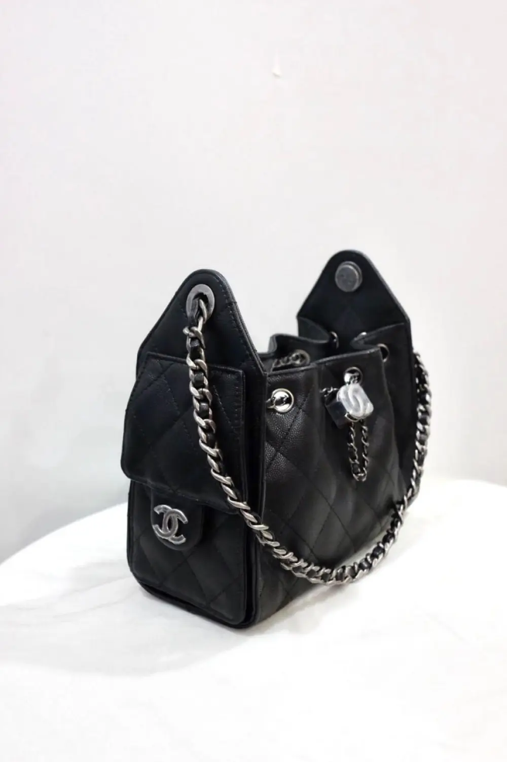 CHANEL C25 MINI HANDBAG BLACK RHW