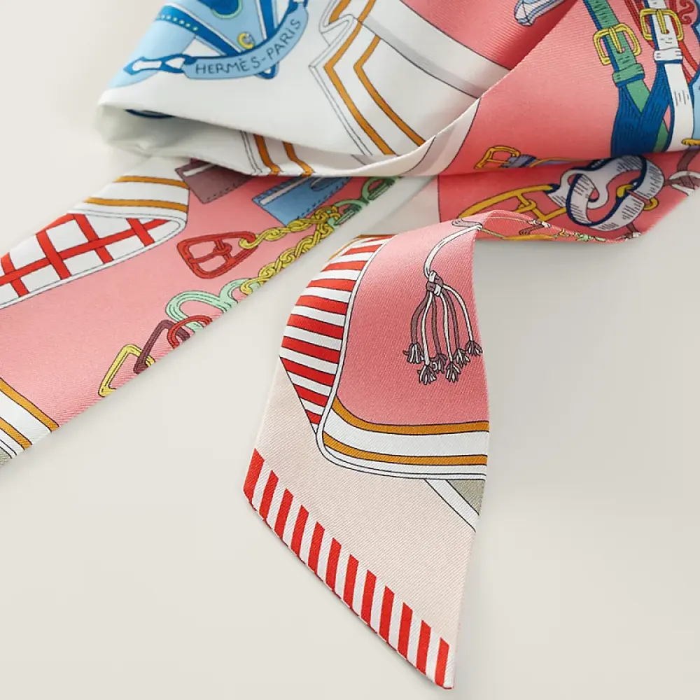 HERMES TWILLY EACH BOUQUETS SELLIER ROSE / BLEU / ROUGE
