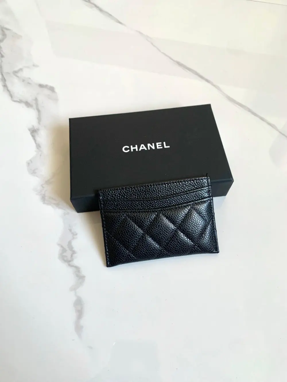 CHANEL CLASSIC CARD HOLDER black caviar shw